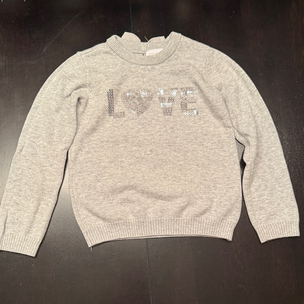 The Children's Place Light Gray Love Sweater